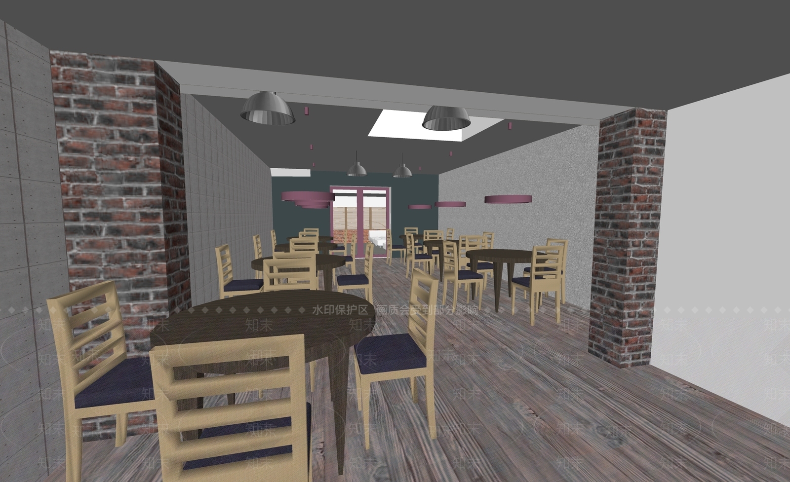 现代快餐店SU模型下载【ID:1111308286】