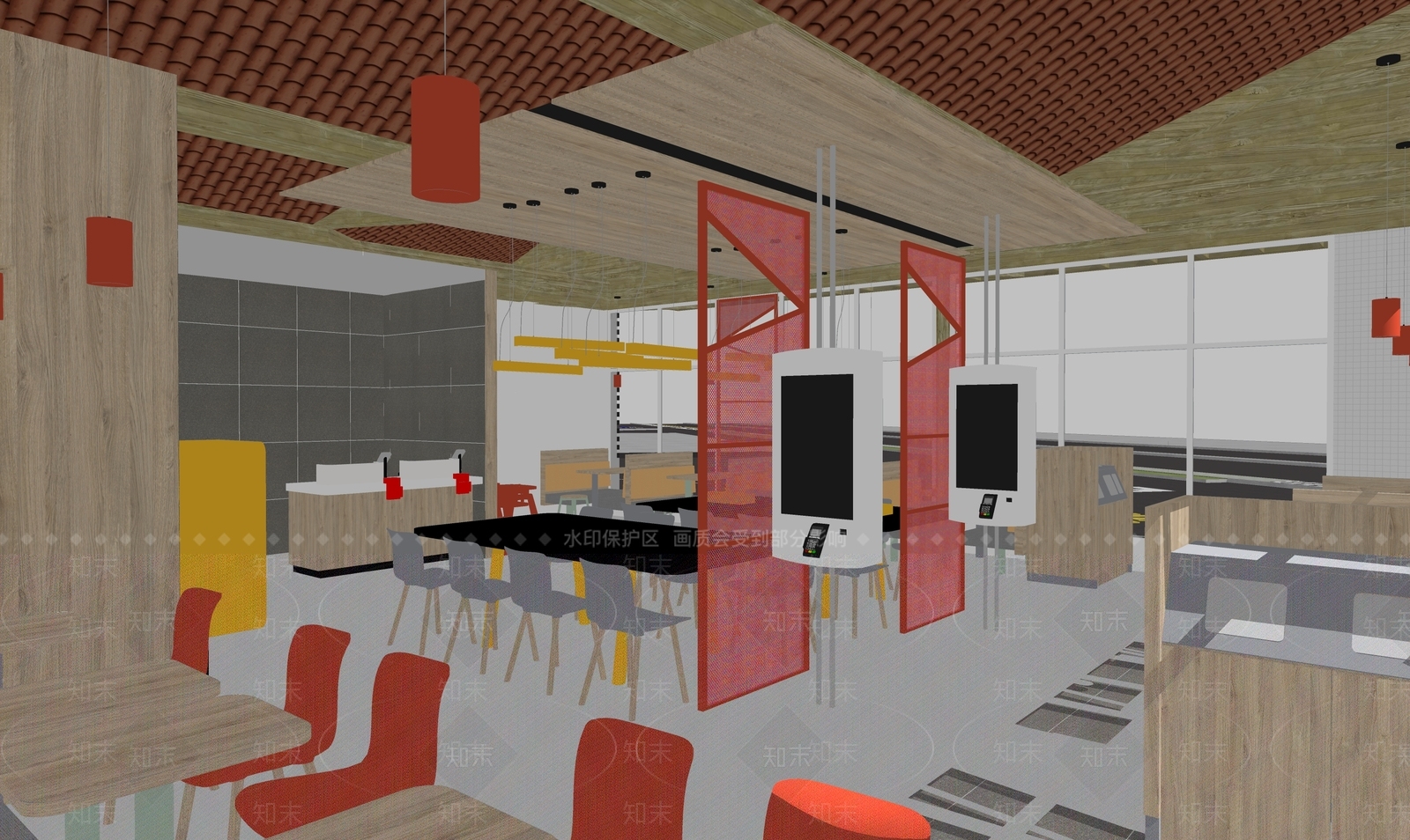 现代麦当劳快餐店SU模型下载【ID:1111308485】