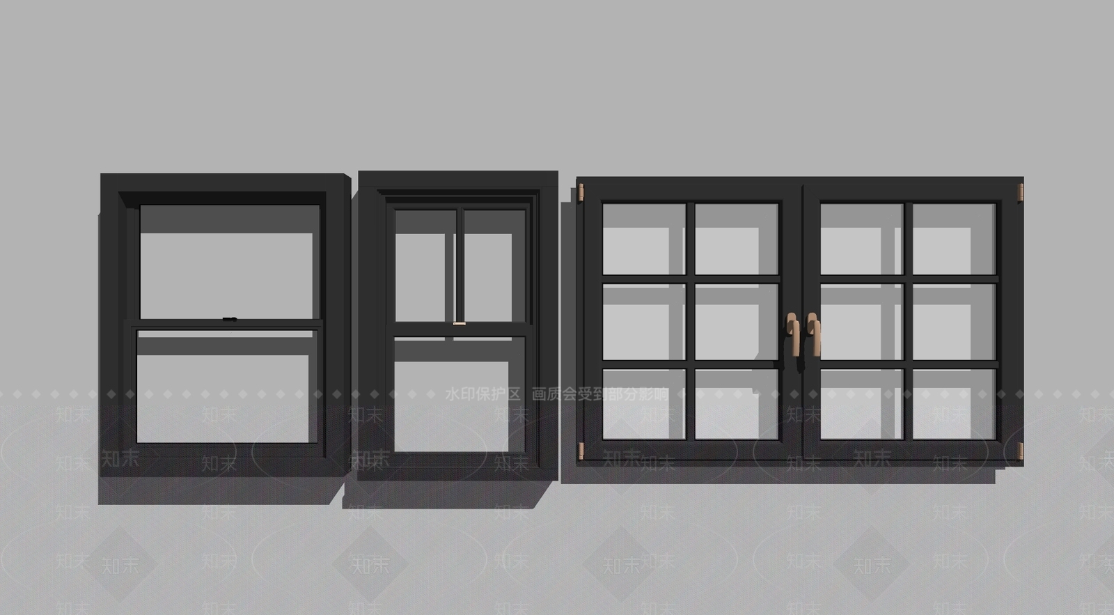 现代窗户组合SU模型下载【ID:1111573181】