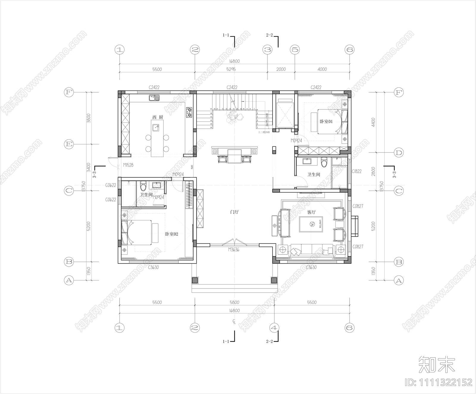 乡村别墅施工图下载【ID:1111322152】