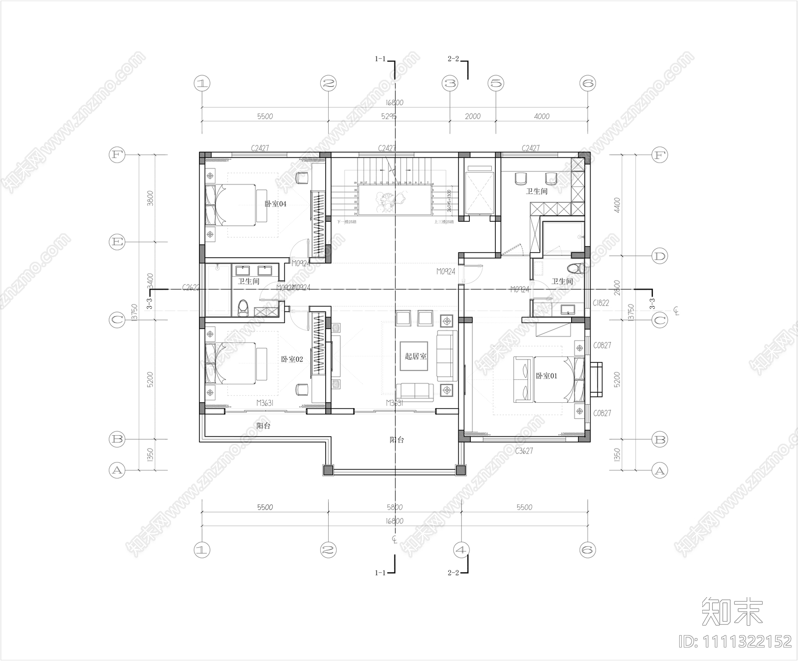 乡村别墅施工图下载【ID:1111322152】