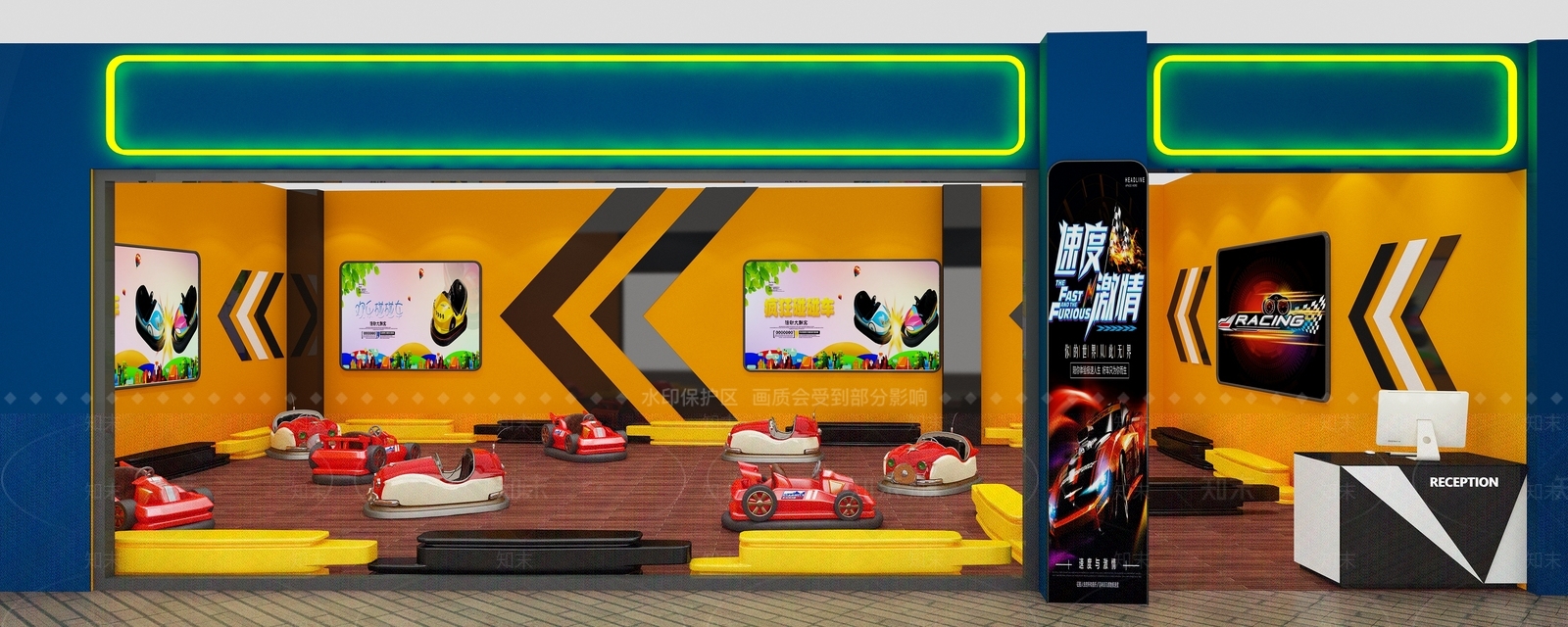 现代碰碰车乐园3D模型下载【ID:1111327651】