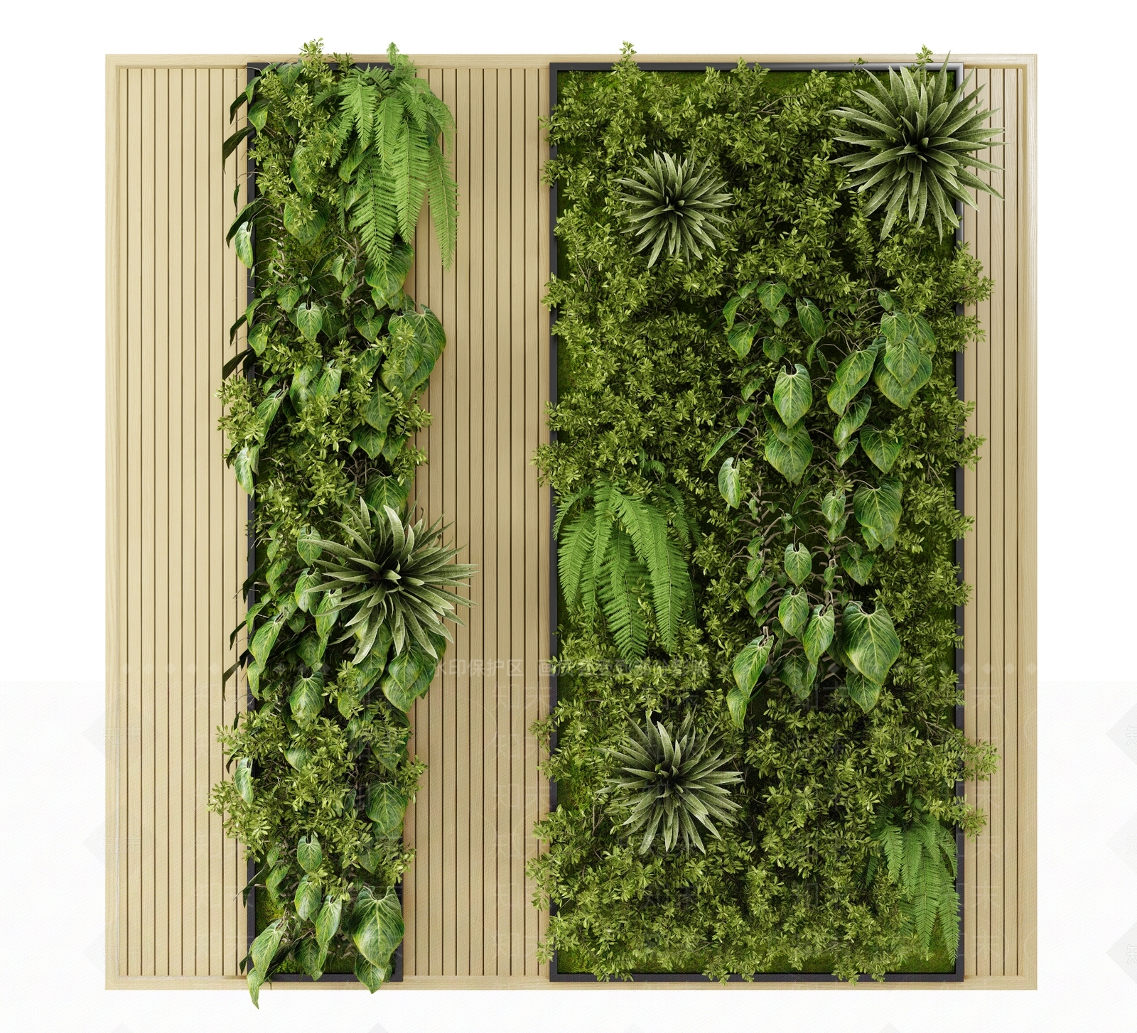 现代绿植墙3D模型下载【ID:1111339451】