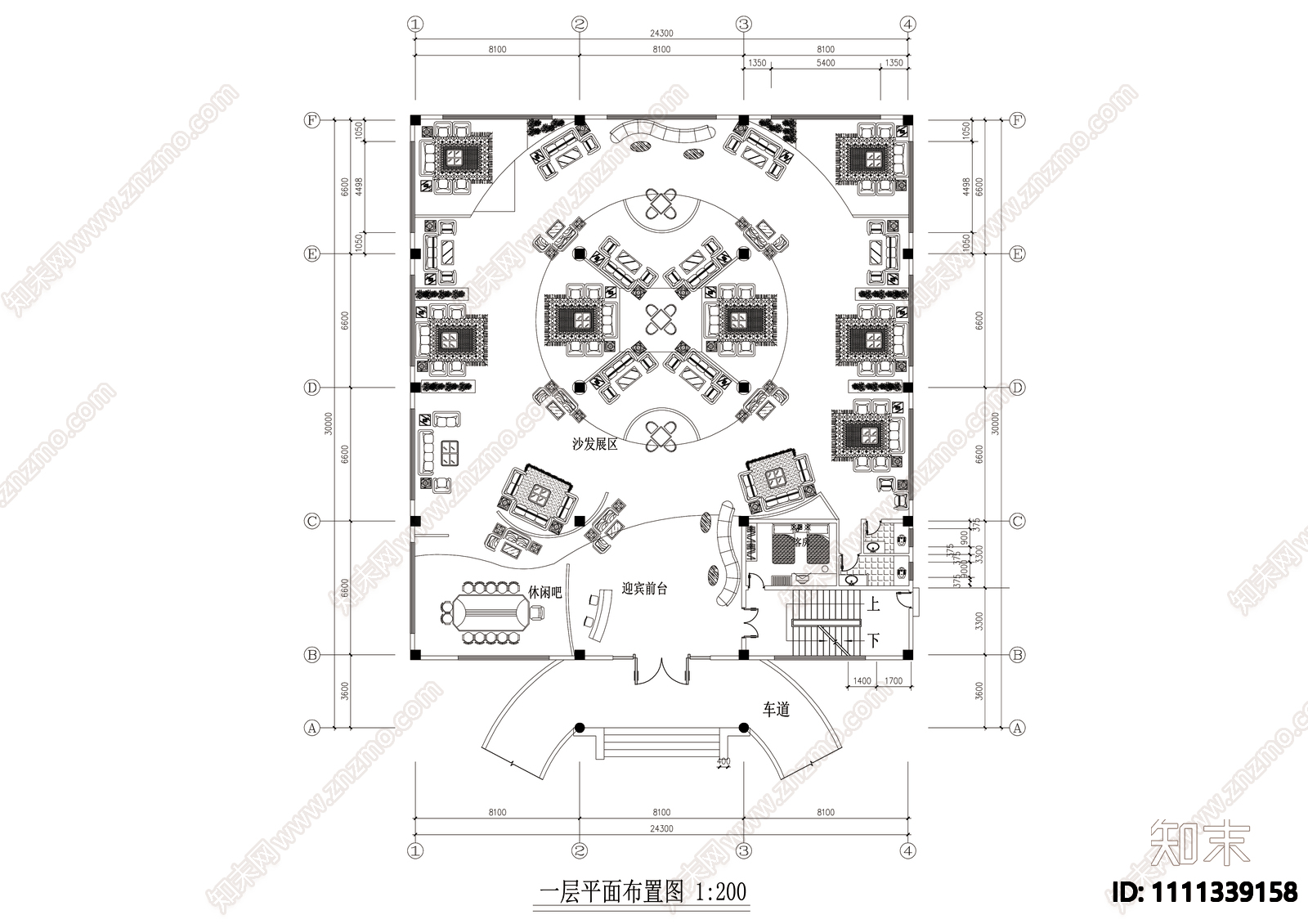 展示厅装修设计施工图下载【ID:1111339158】