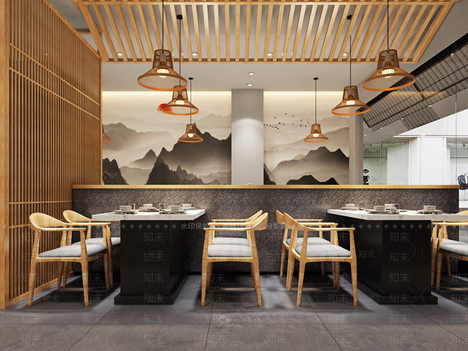 新中式火锅店3D模型下载【ID:1111504879】