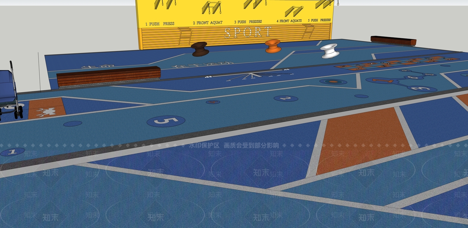 现代儿童游乐区SU模型下载【ID:1111341076】