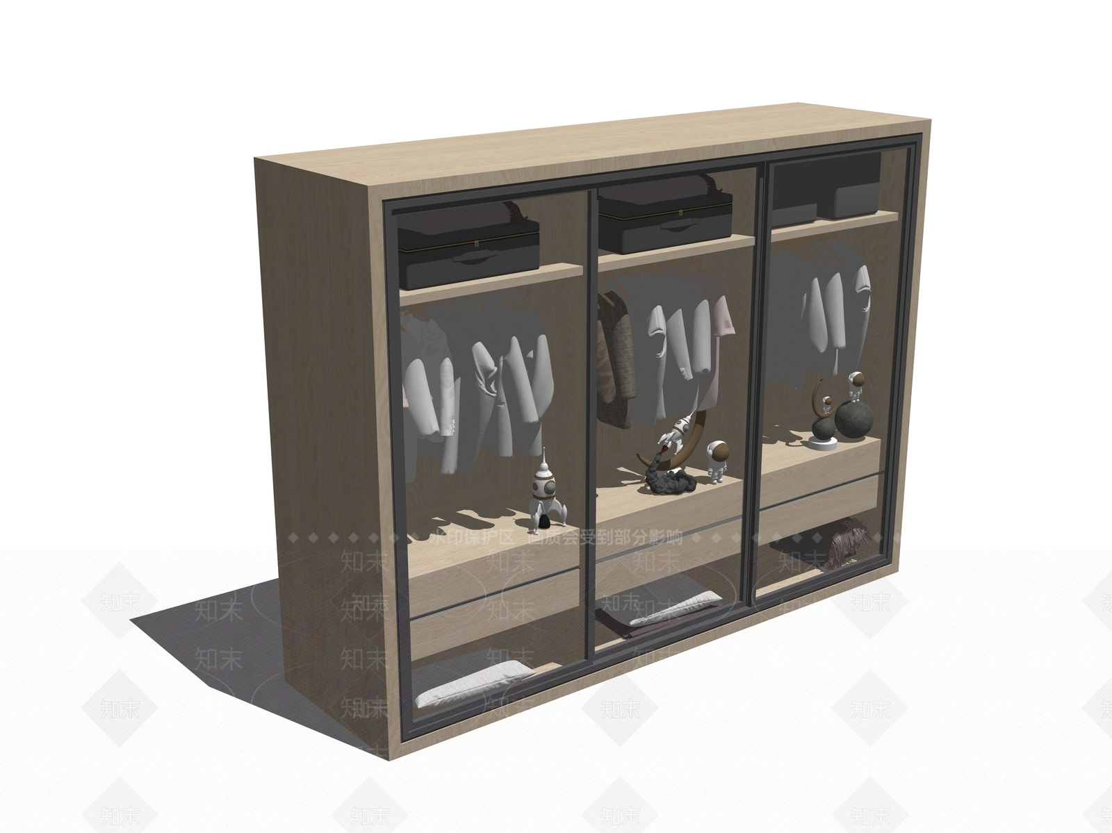 现代服装柜SU模型下载【ID:1111347456】