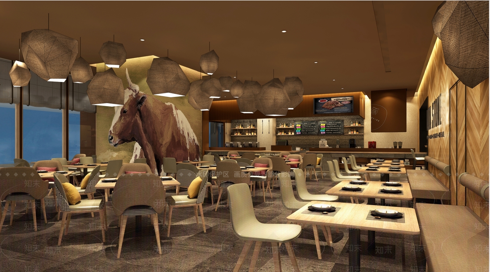简欧西餐厅3D模型下载【ID:1111348255】