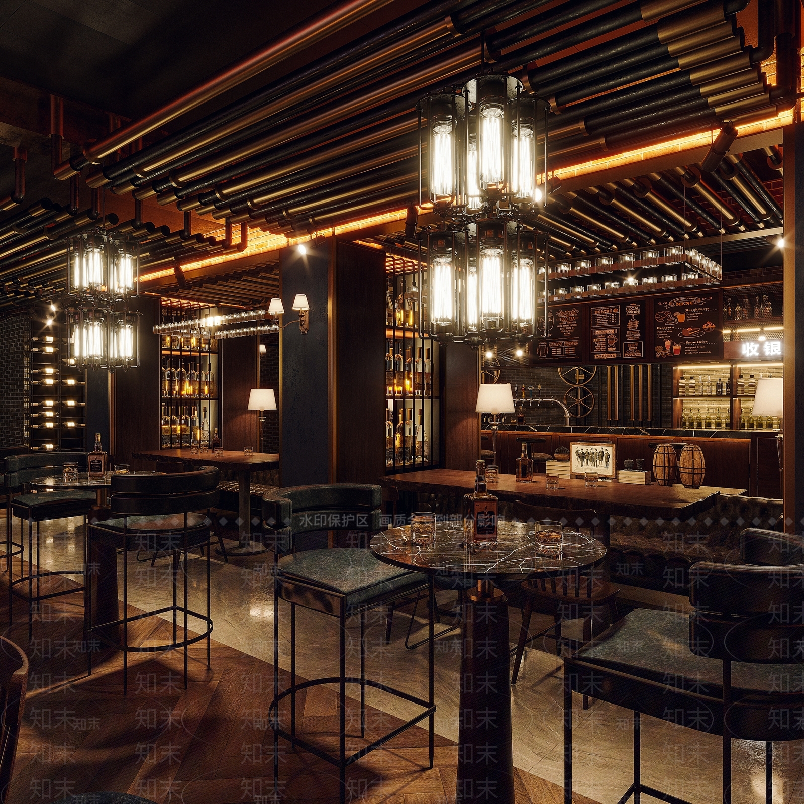 工业风酒吧3D模型下载【ID:1111348737】