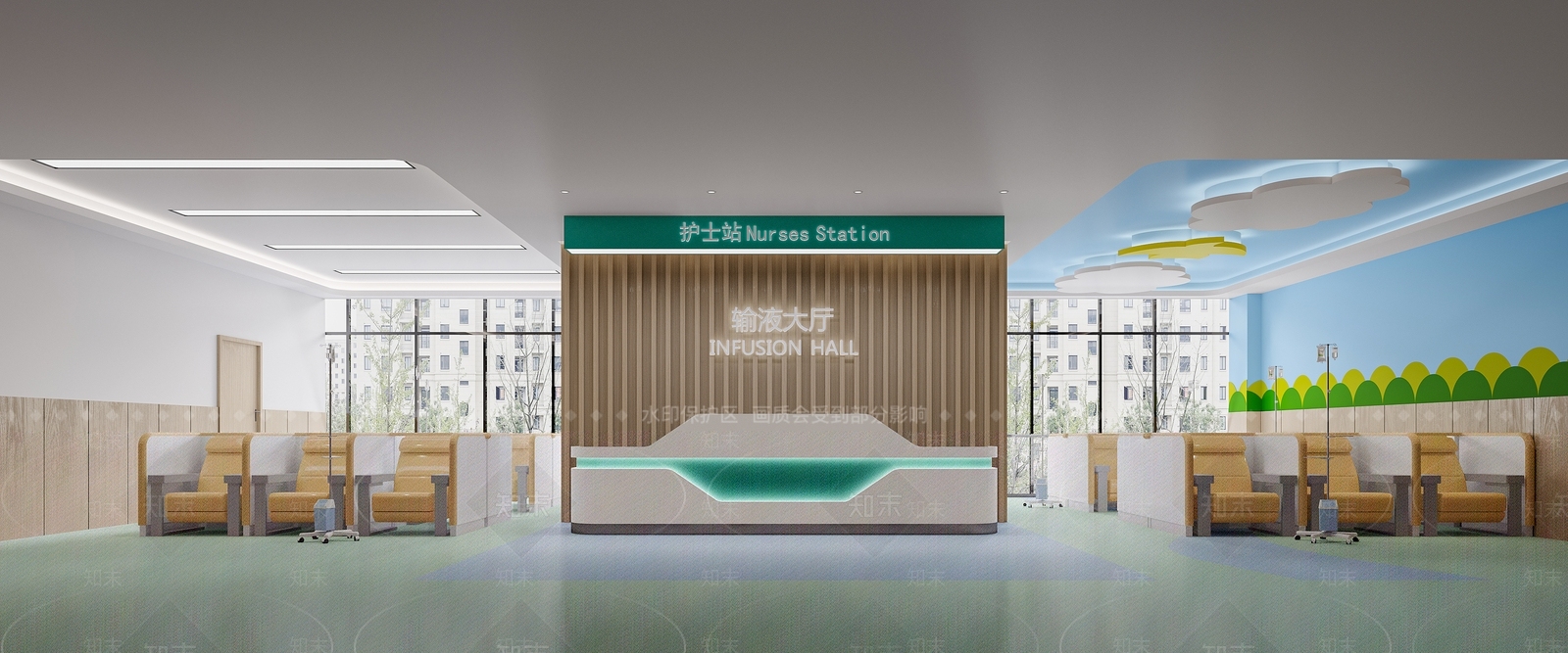 现代输液大厅3D模型下载【ID:1111350871】