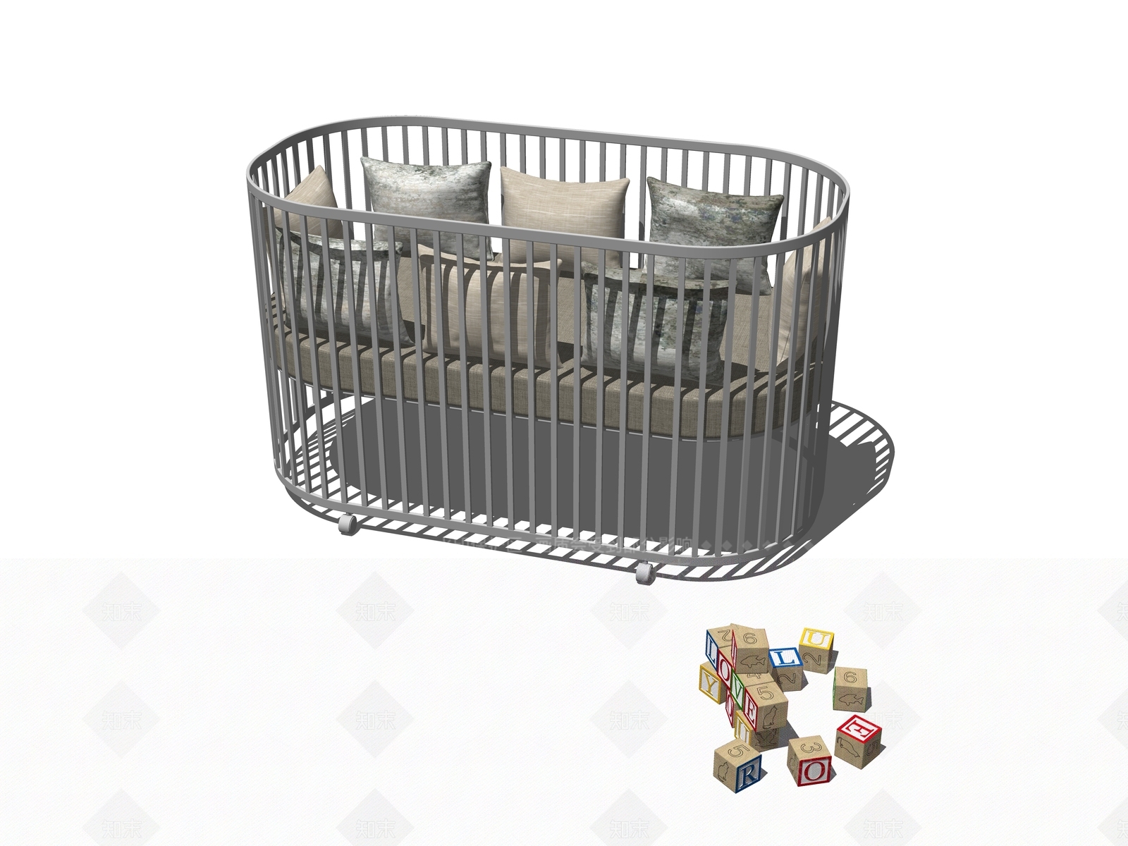 现代儿童床SU模型下载【ID:1111351374】