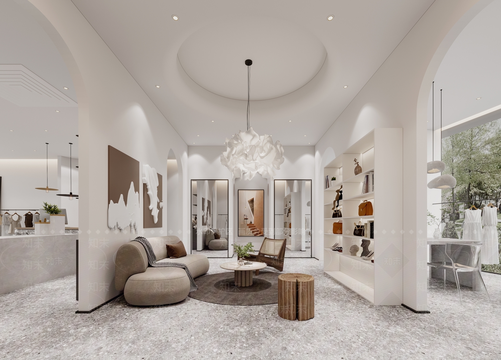现代服装鞋店3D模型下载【ID:1111351947】