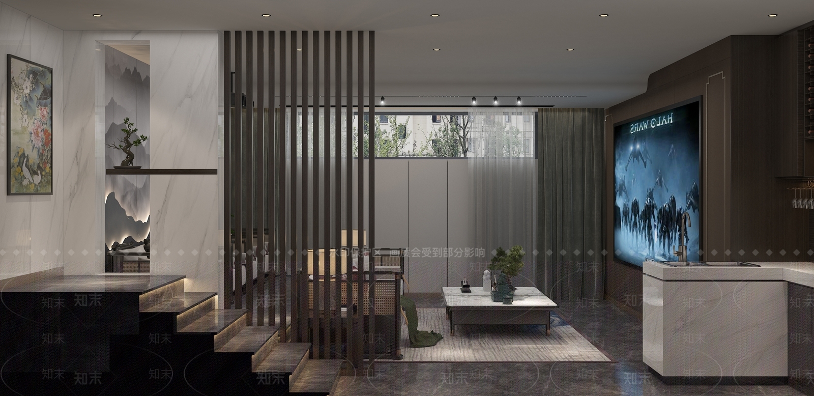 新中式家居影音室3D模型下载【ID:1111352261】