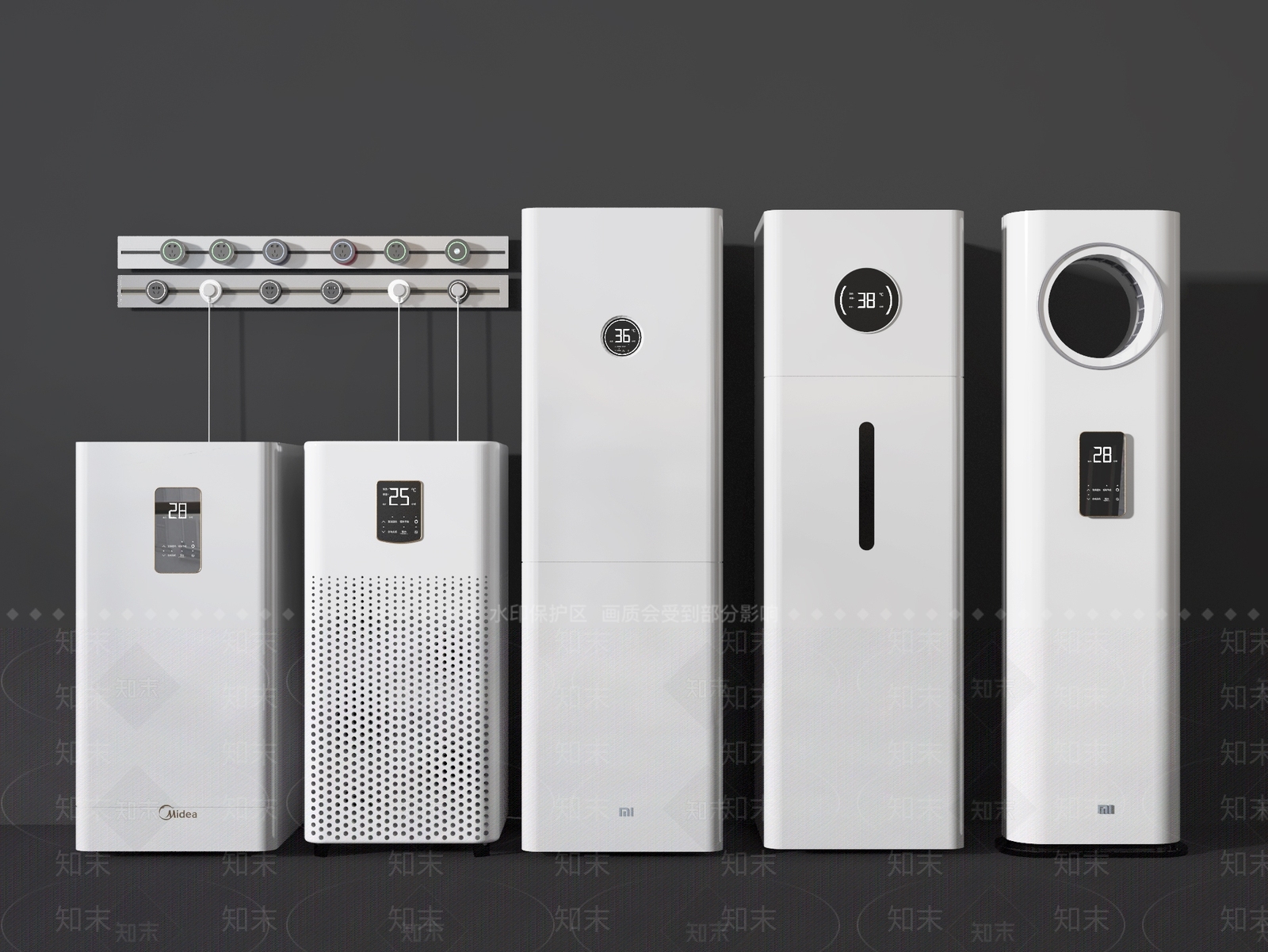 现代空气净化器3D模型下载【ID:1111359746】