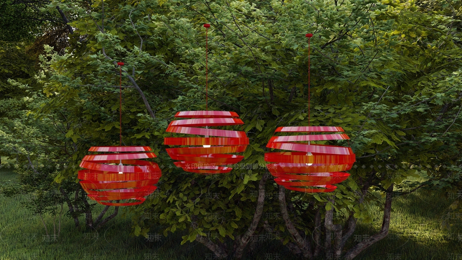 现代吊灯SU模型下载【ID:1111474263】