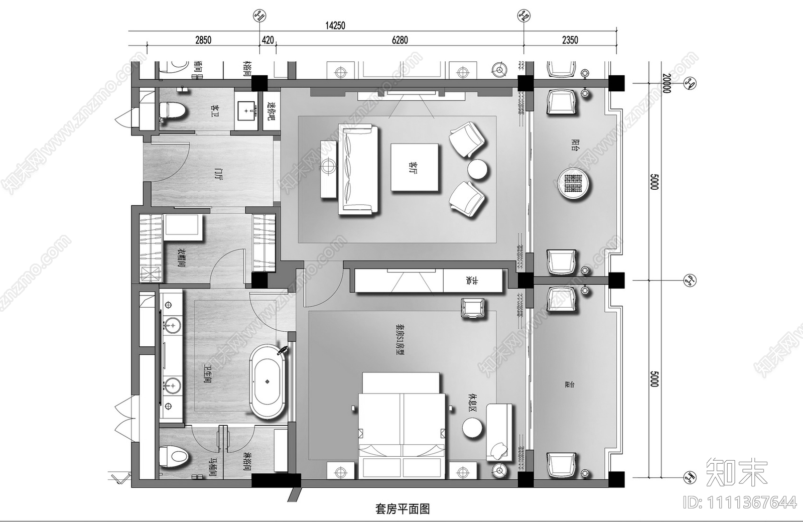 酒店设计方案cad施工图下载【ID:1111367644】