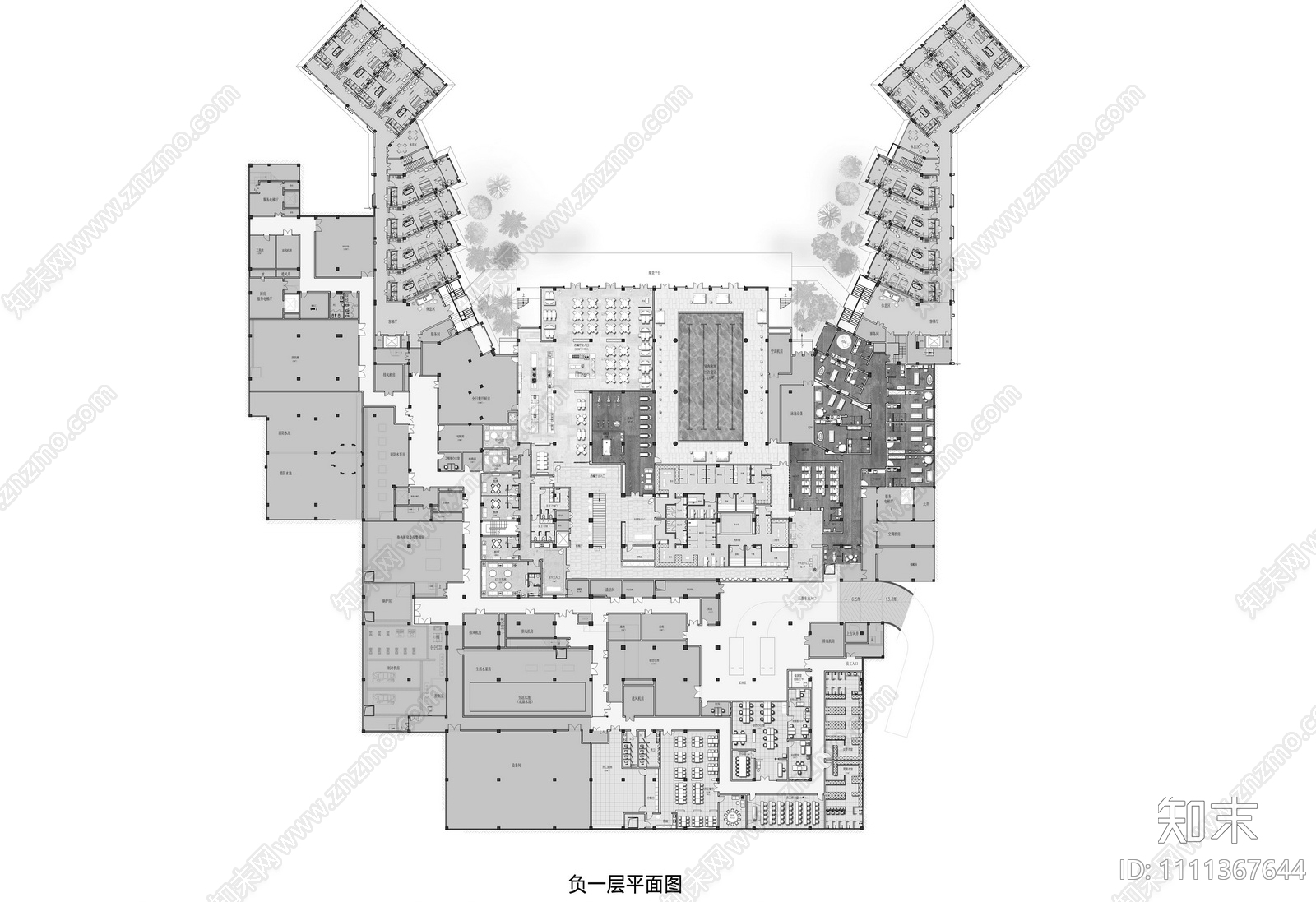 酒店设计方案cad施工图下载【ID:1111367644】