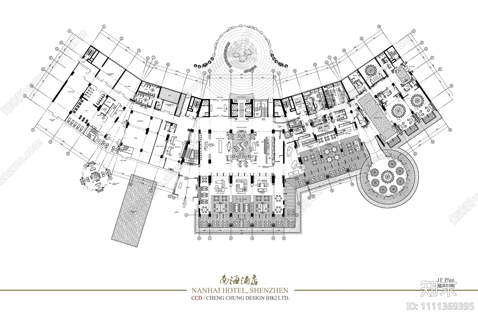酒店空间效果图cad施工图下载【ID:1111369395】