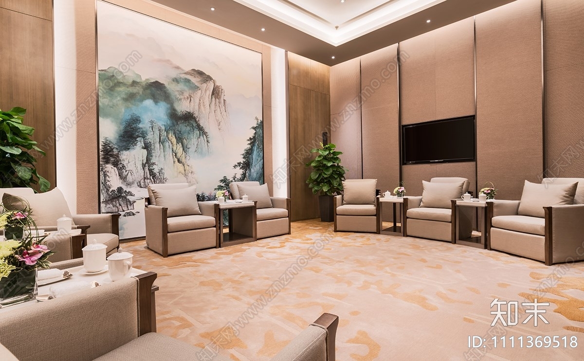 酒店空间效果图cad施工图下载【ID:1111369518】