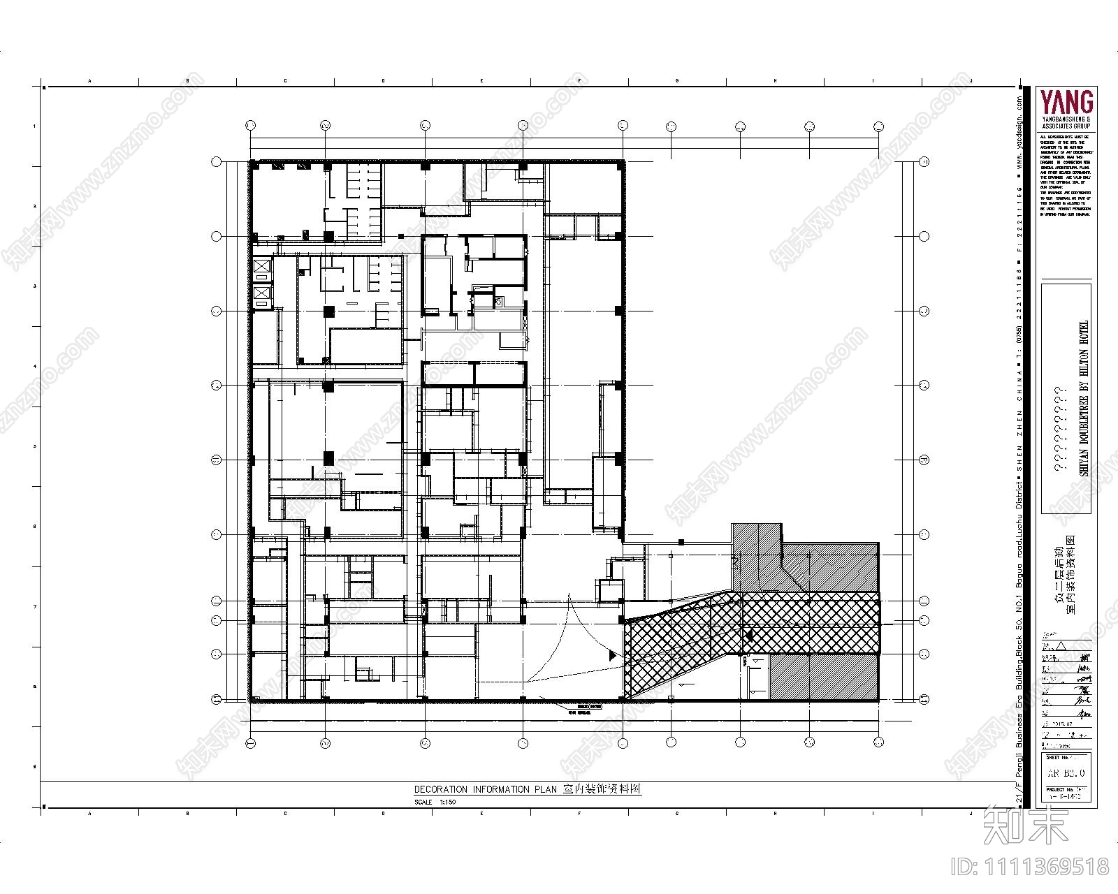 酒店空间效果图cad施工图下载【ID:1111369518】