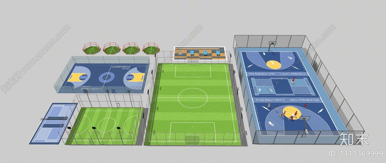 现代足球场SU模型下载【ID:1111369999】