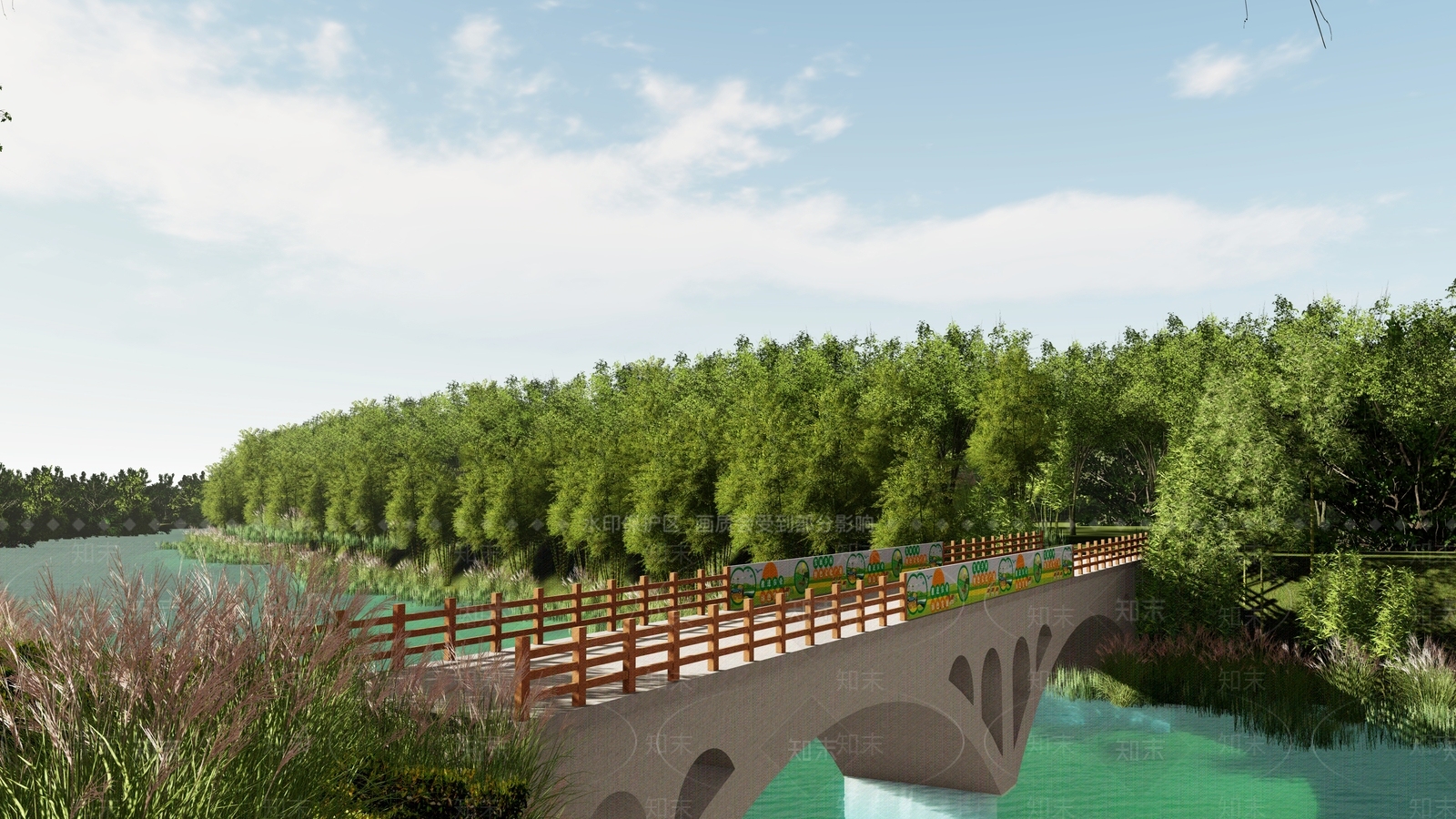 现代景观桥SU模型下载【ID:1111372044】