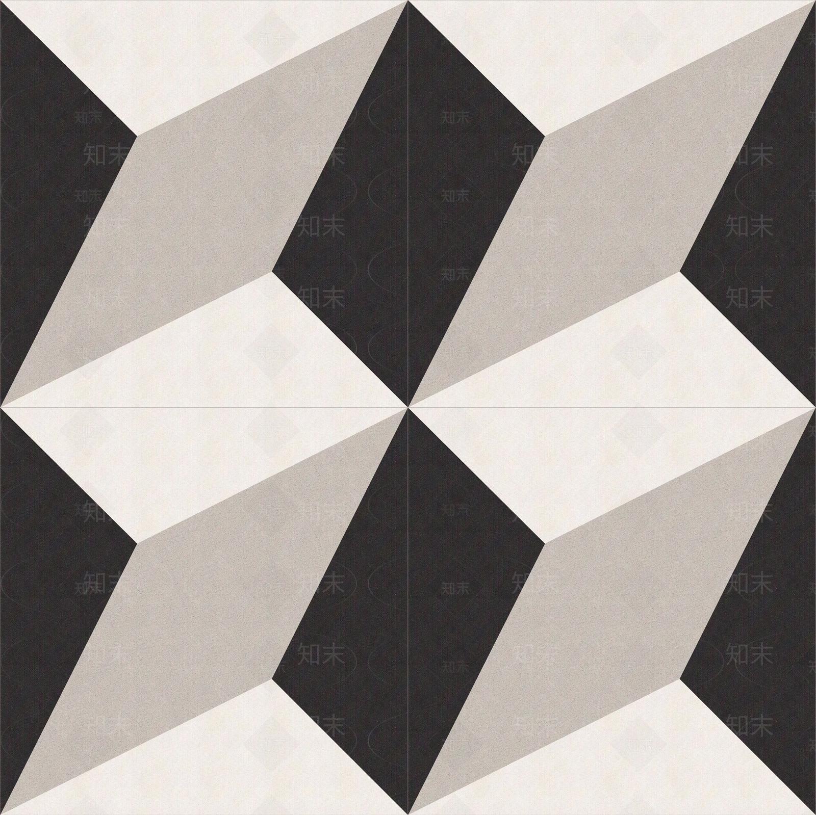 黑色白色几何拼接北欧艺术图案花砖贴图下载【ID:1111372137】