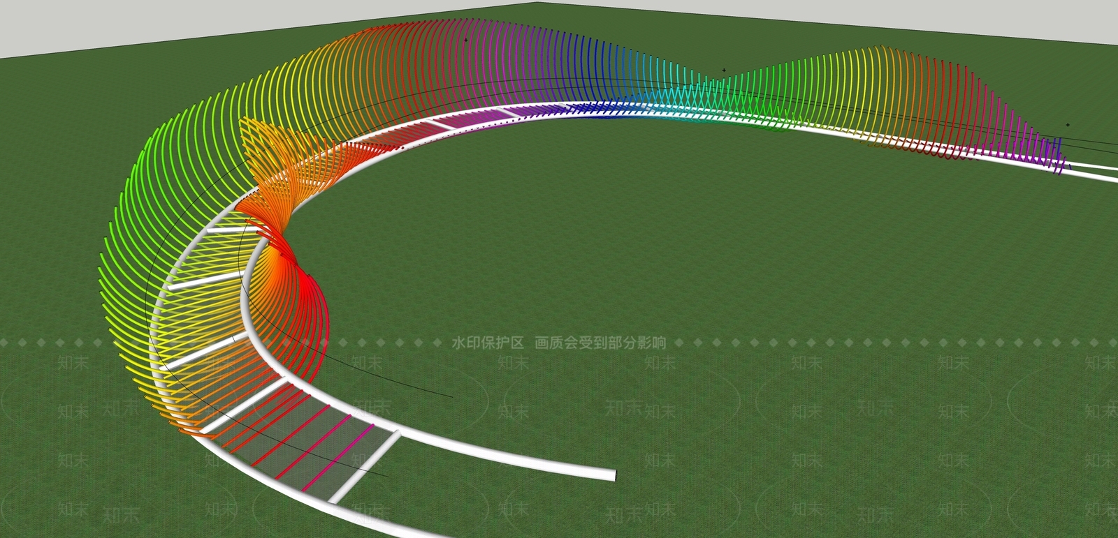 现代彩虹主题桥SU模型下载【ID:1111375349】