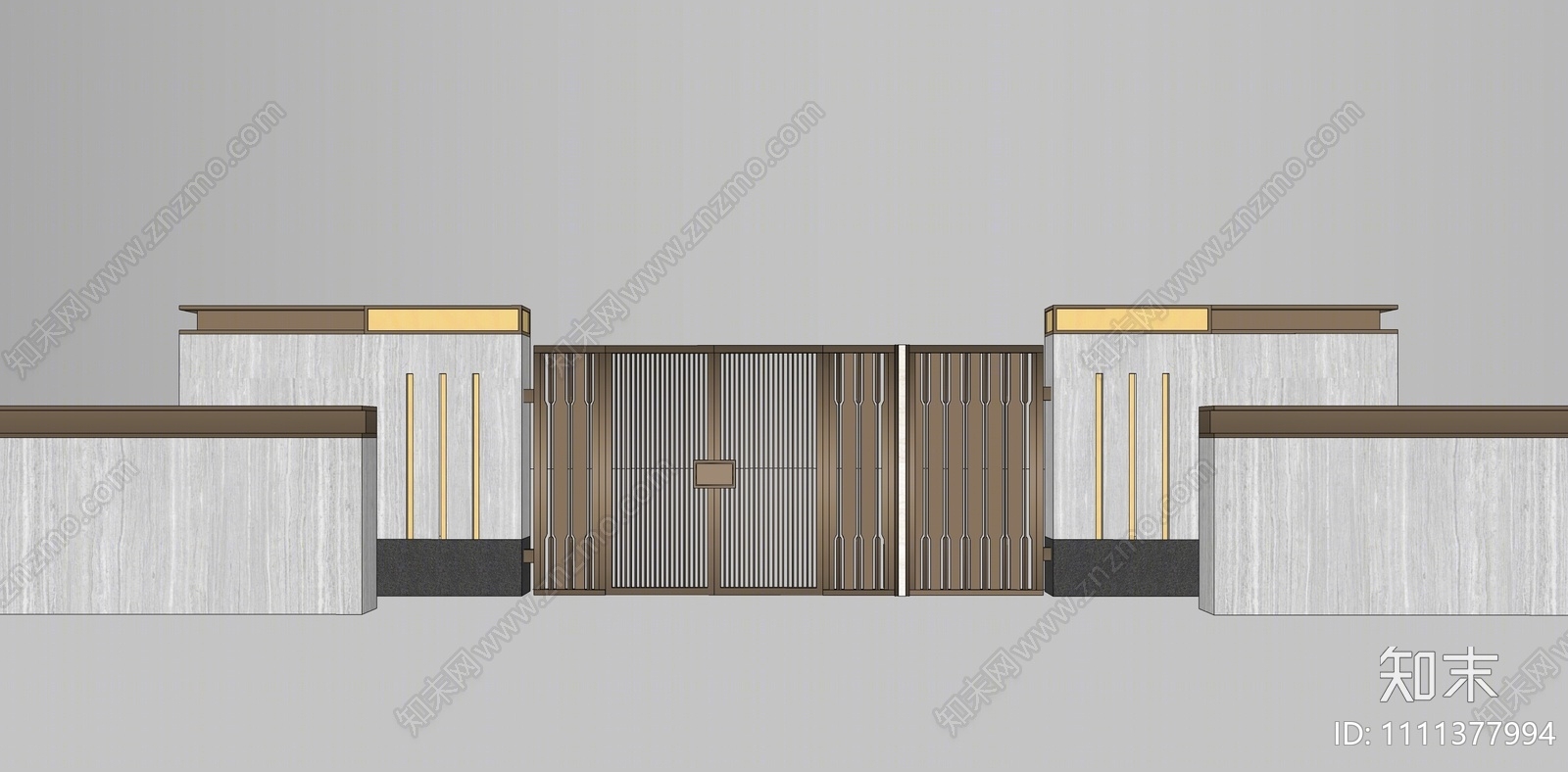 现代庭院门SU模型下载【ID:1111377994】