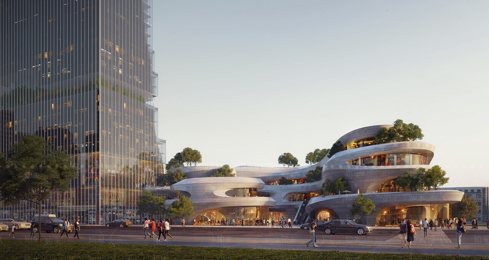 现代商业楼盘3D模型下载【ID:1111383989】