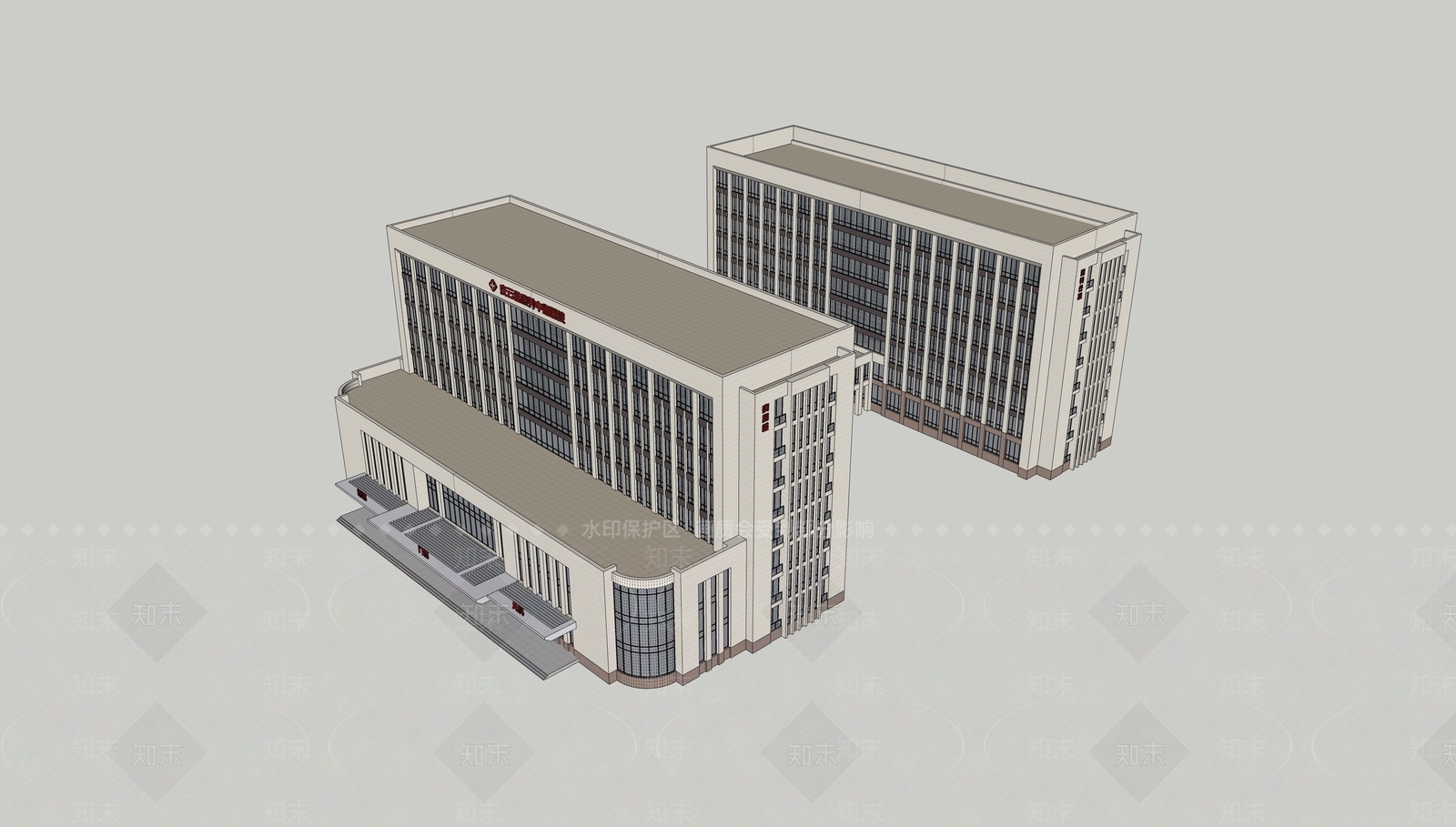 现代医疗建筑SU模型下载【ID:1111396936】