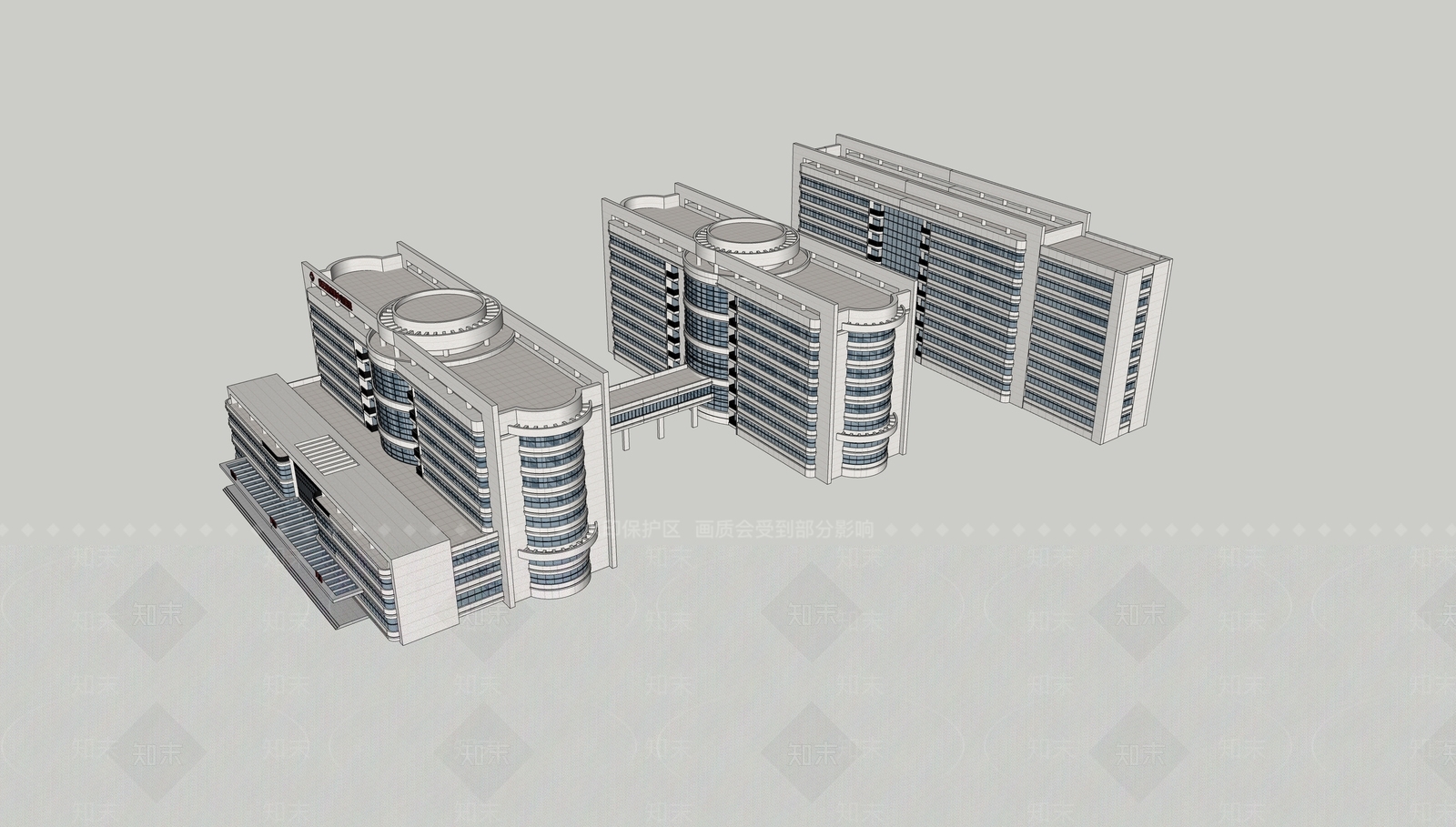 现代医疗建筑SU模型下载【ID:1111397005】