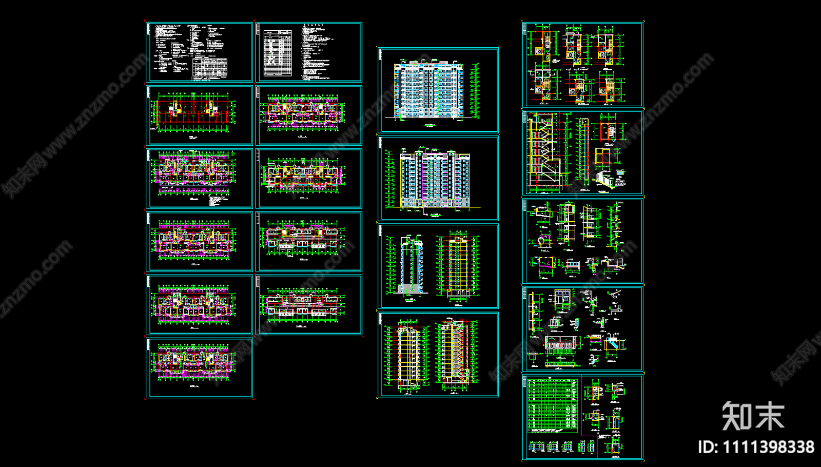 南方某地11层小高层住宅CAD施工图下载【ID:1111398338】