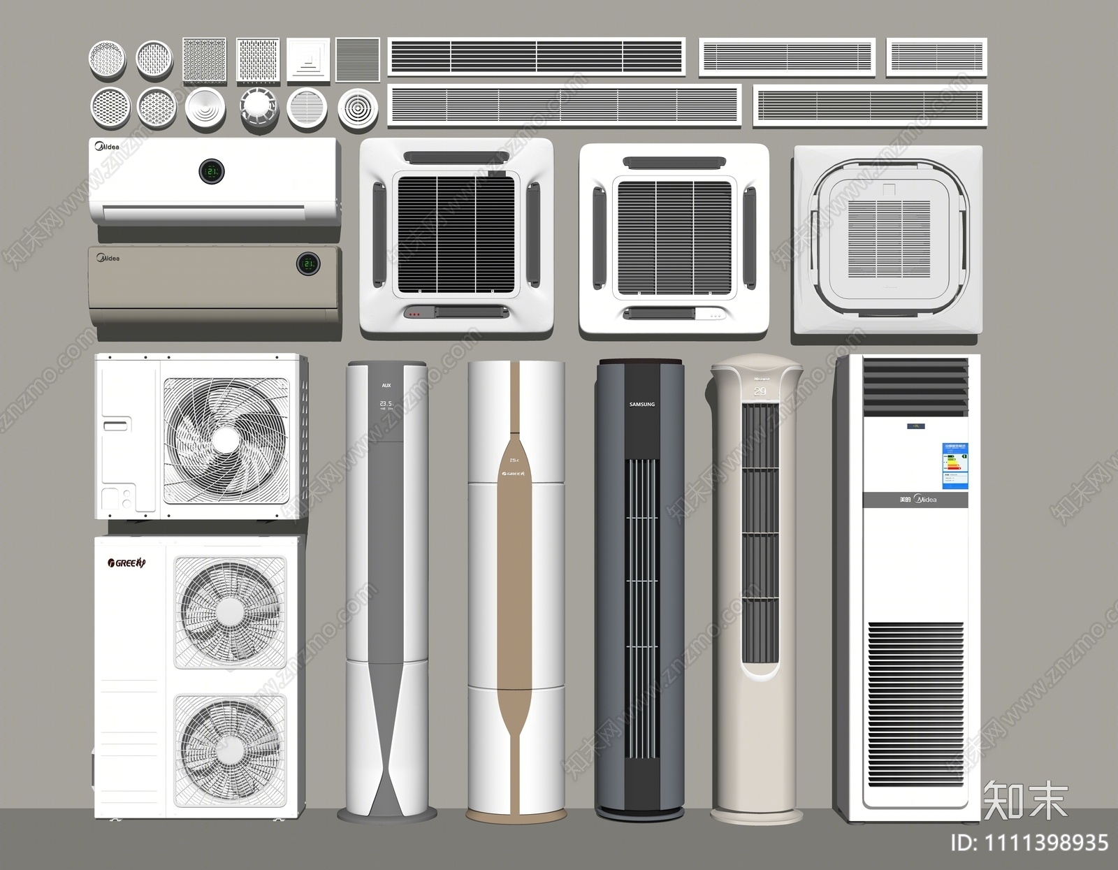 现代空调SU模型下载【ID:1111398935】