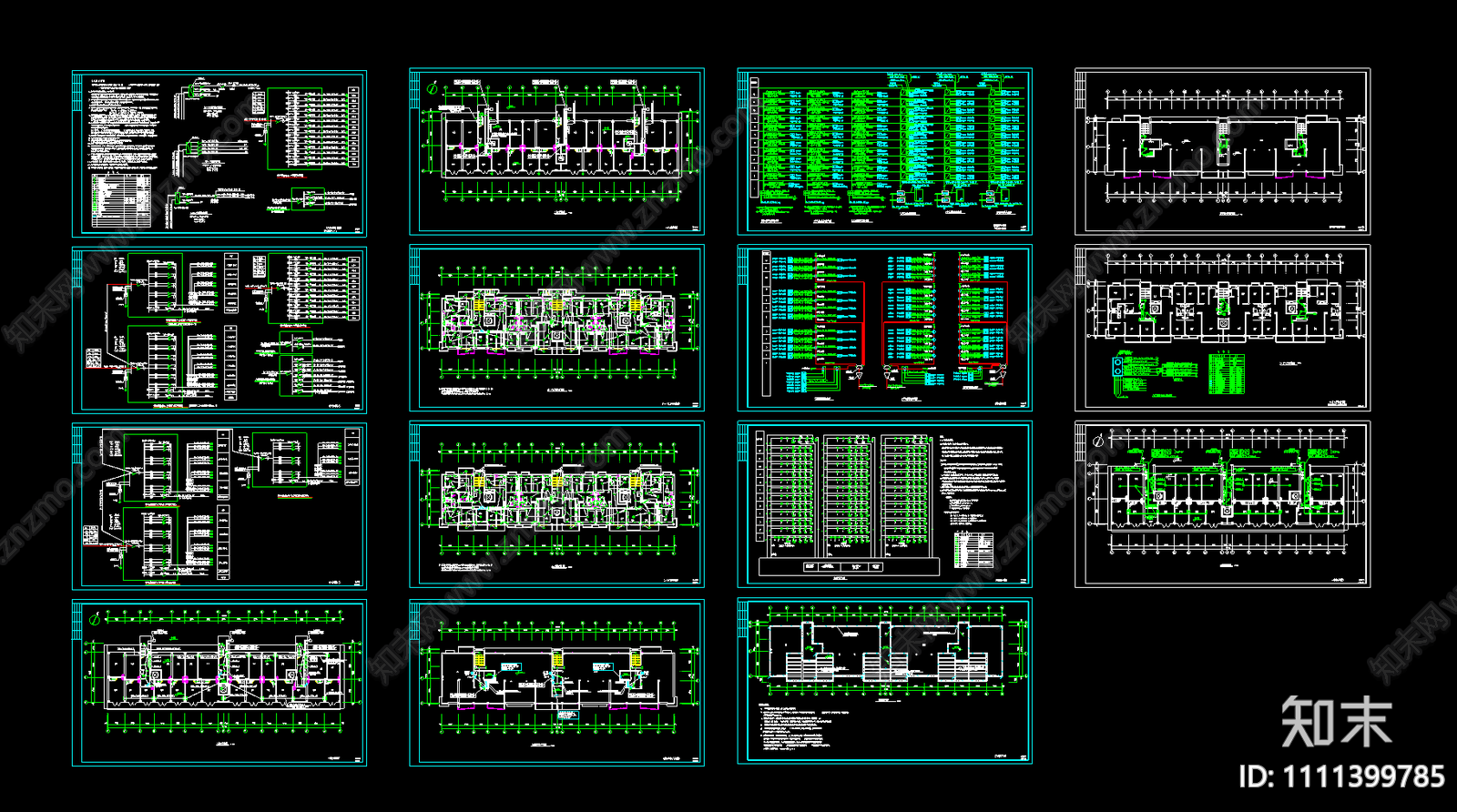 小高层商住楼电气CAD施工图下载【ID:1111399785】