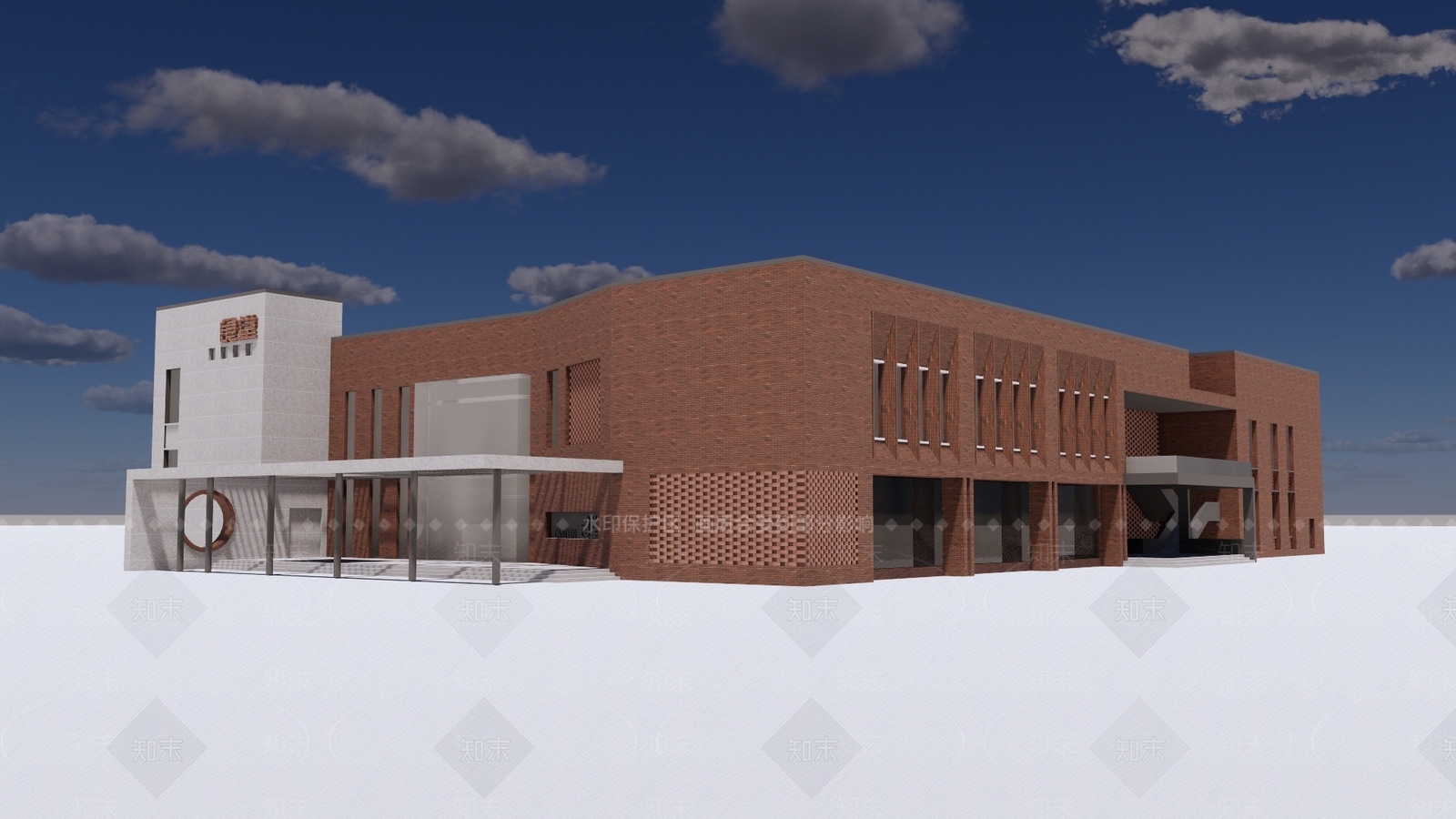 现代学校食堂SU模型下载【ID:1111403055】