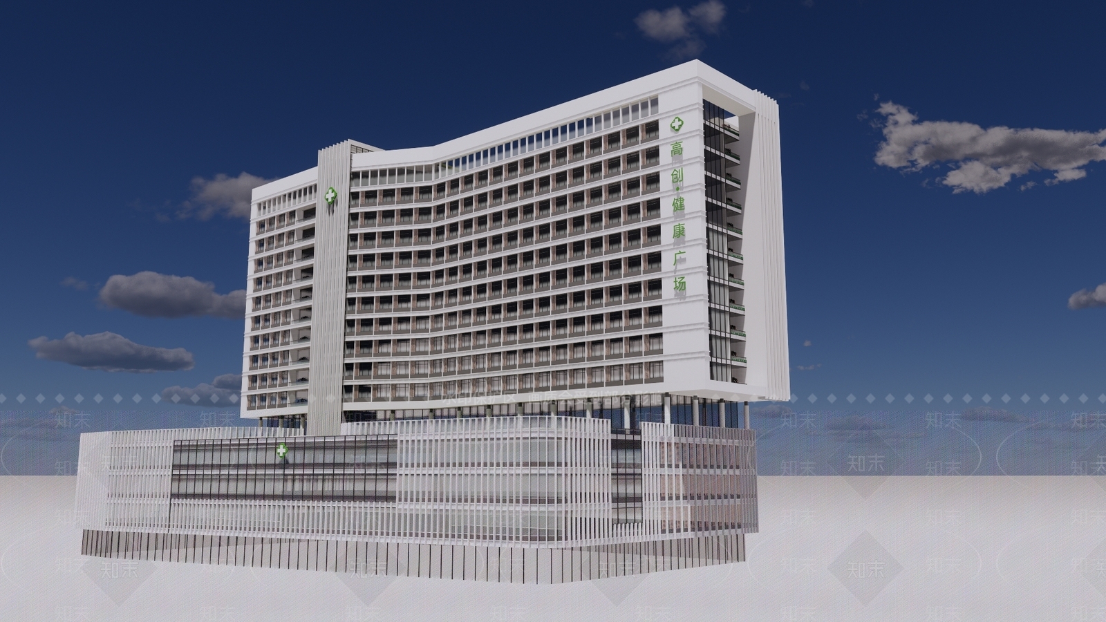 现代医疗建筑SU模型下载【ID:1111404125】