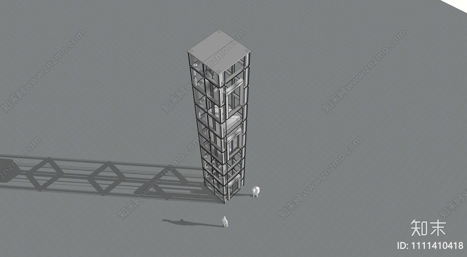 现代点式玻璃观光电梯间SU模型下载【ID:1111410418】
