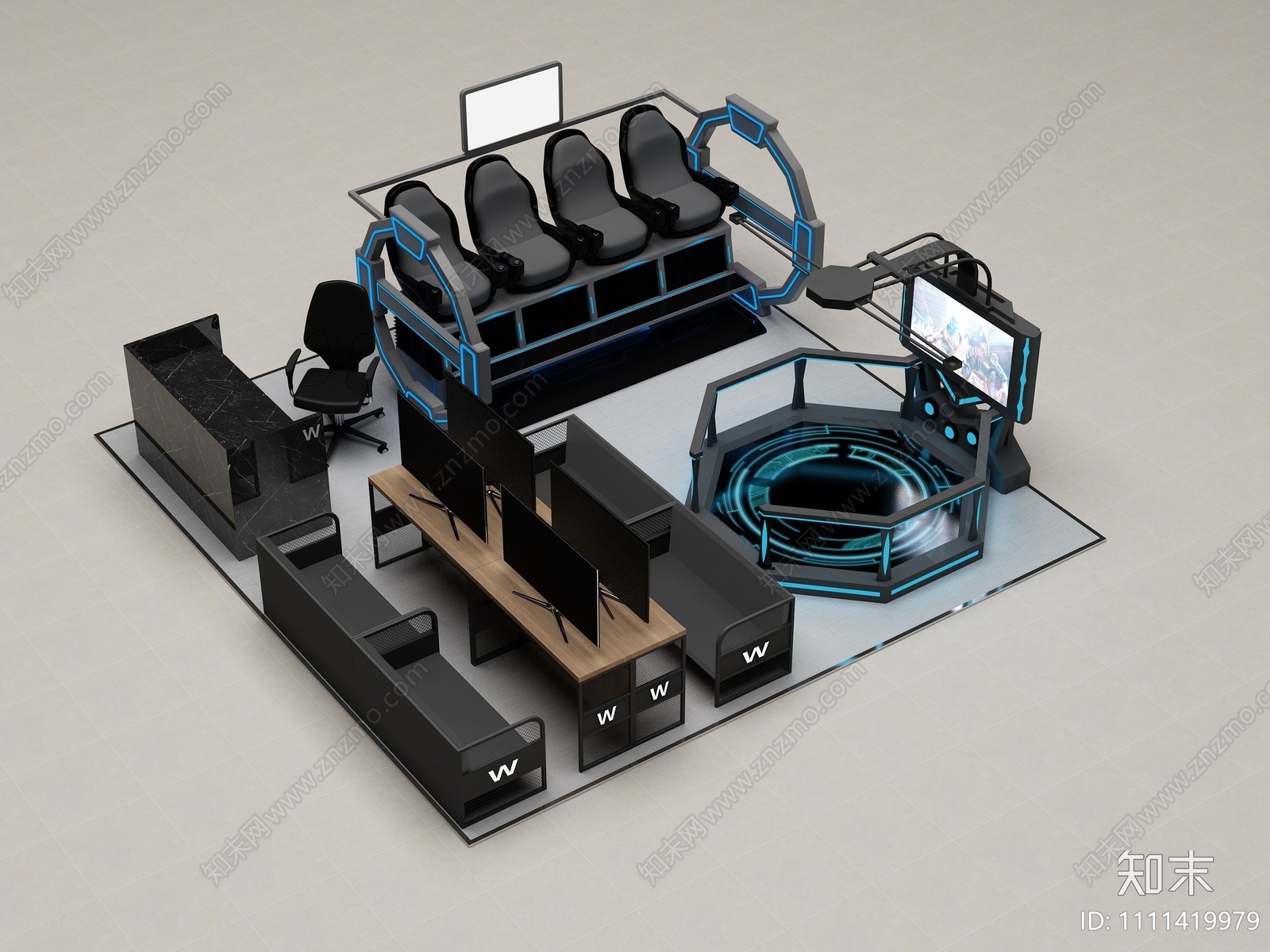 现代VR游戏机3D模型下载【ID:1111419979】