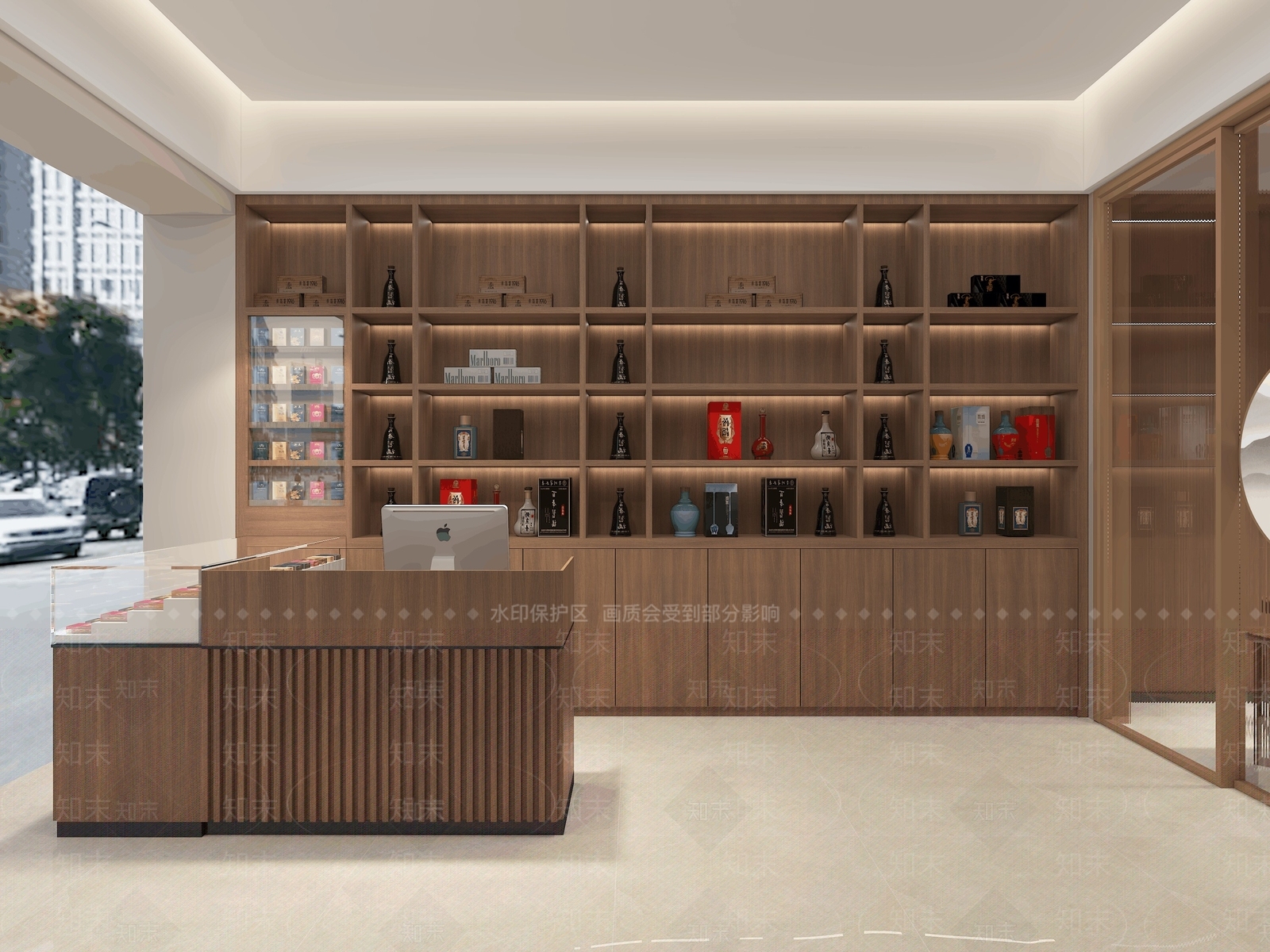新中式烟酒店3D模型下载【ID:1111442946】