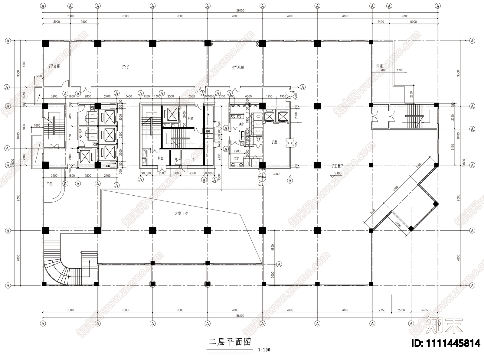 简欧风格酒店建筑cad施工图下载【ID:1111445814】