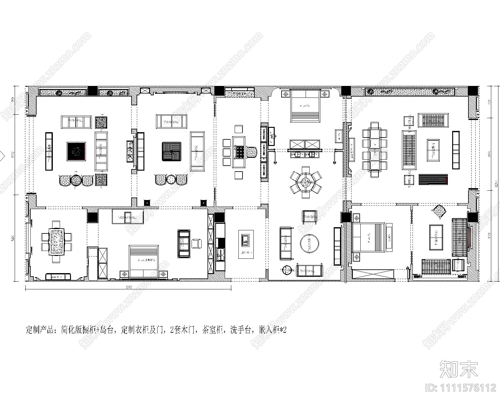 深圳展轻奢新中式实木家具店面cad施工图下载【ID:1111576112】