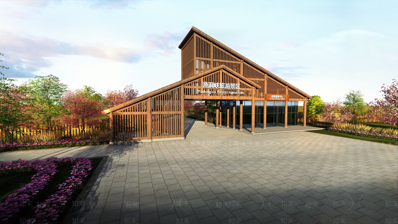 中式景区门头SU模型下载【ID:1111455354】