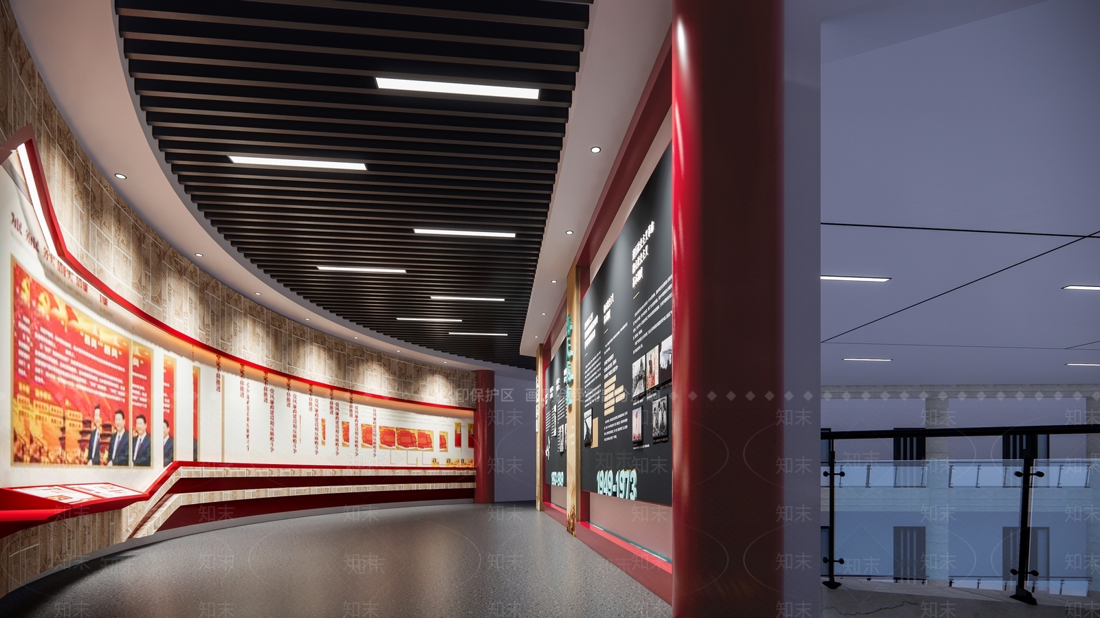 现代党建展厅SU模型下载【ID:1111459155】