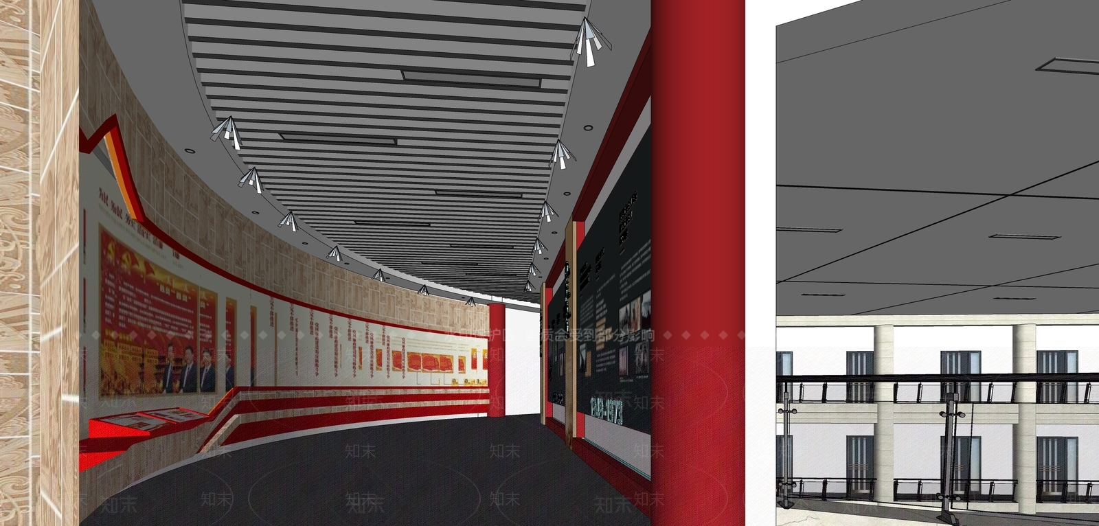 现代党建展厅SU模型下载【ID:1111459155】