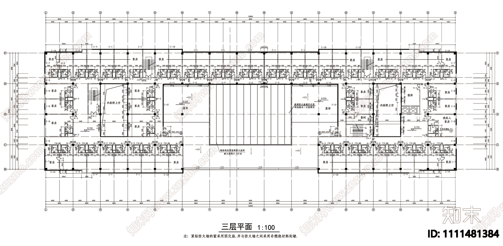 现代风格三层汽车站cad施工图下载【ID:1111481384】