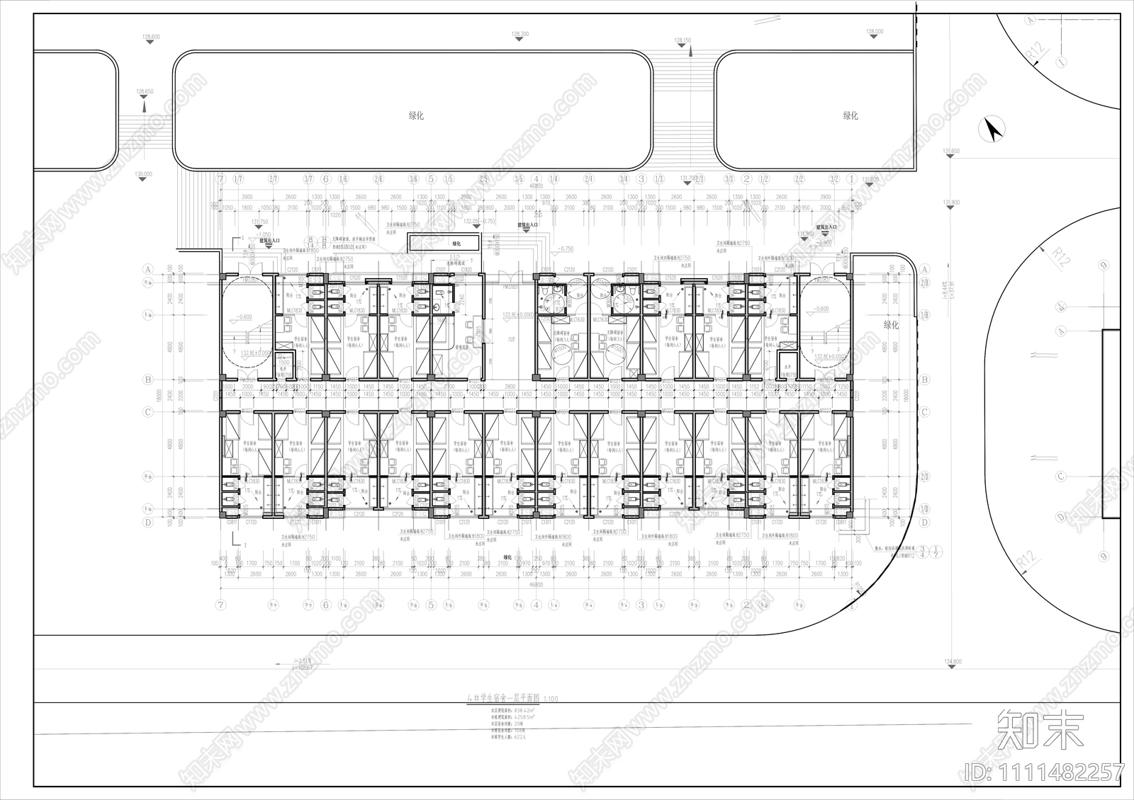 学生宿舍施工图施工图下载【ID:1111482257】