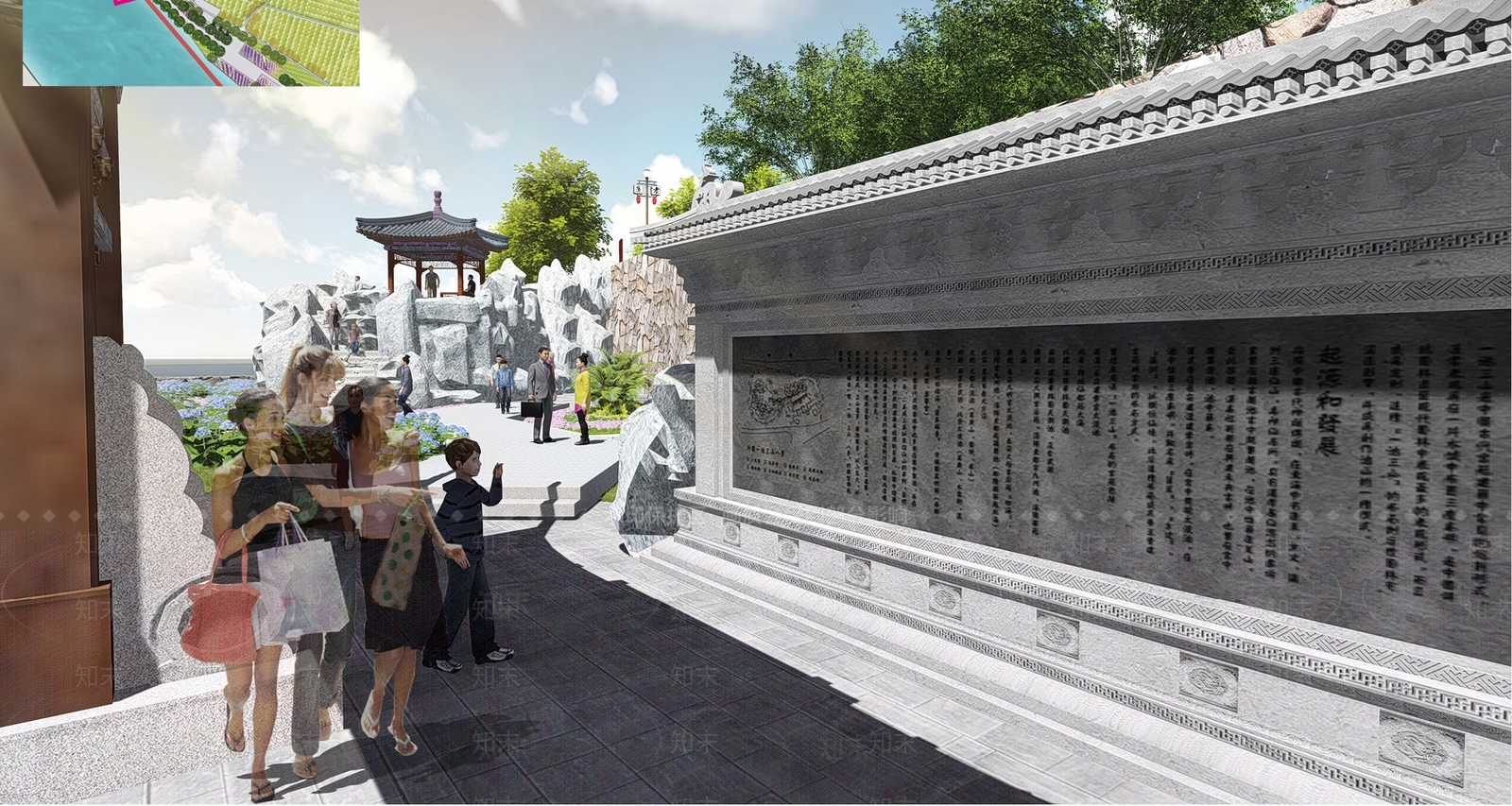 中式公园景观SU模型下载【ID:1111484661】