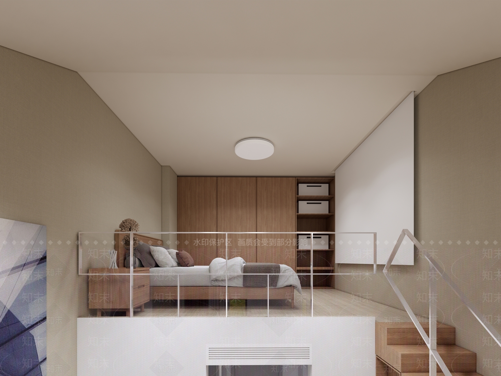 现代loft单身公寓SU模型下载【ID:1111485995】