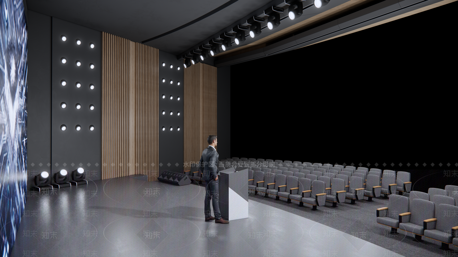 现代报告厅SU模型下载【ID:1111488439】